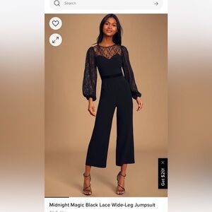 Midnight Magic Black Lace Wide-Leg Jumpsuit